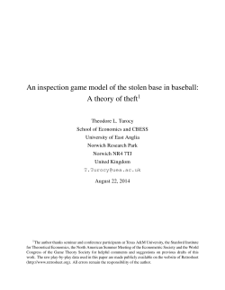 An inspection game model of the stolen base in baseball: A theory of