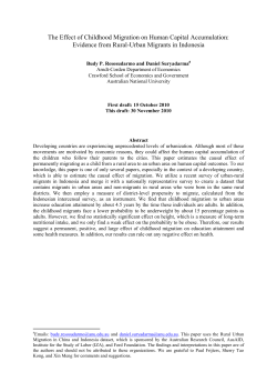 The Effect of Childhood Migration on Human Capital Accumulation