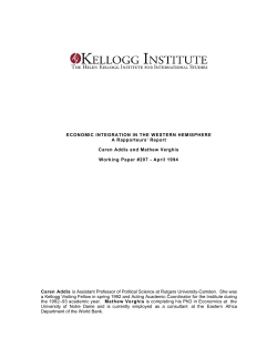 Economic Integration in the Western Hemisphere