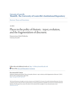 Places in the polity of rhetoric : topoi, evolution, and the