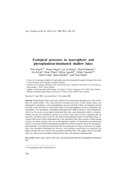 Ecological processes in macrophyte- and phytoplankton