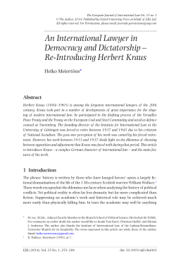 An International Lawyer in Democracy and