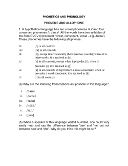 Phoneme and Allophone - Speech Resource Pages