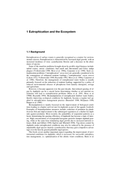 1 Eutrophication and the Ecosystem