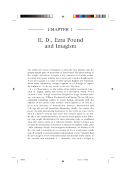 HD, Ezra Pound and Imagism