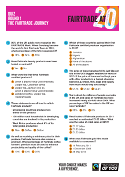 Quiz FAIRTRADE at - Fairtrade Foundation