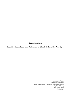 Becoming Jane: Identity, Dependency and Autonomy in