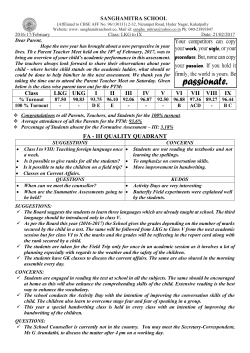 Class LKG UKG I II III IV V VI VII VIII IX FA