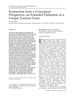 Ecotourism from a conceptual perspective, an extended definition of