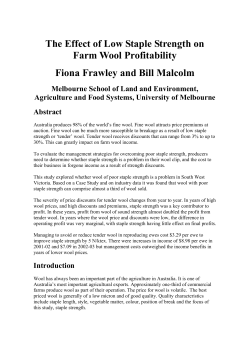 The Effect of Low Staple Strength on Farm Wool Profitability