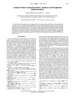 Colloid Probe Characterization: Radius and Roughness Determination