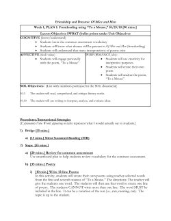 Friendship and Dreams: Of Mice and Men Procedures/Instructional