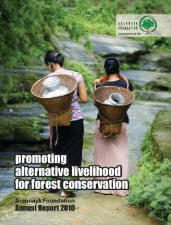 promoting alternative livelihood for forest conservation promoting