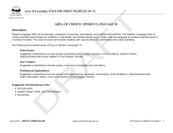 Area of Learning - BC Curriculum