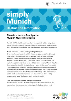 Classic &ndash; Jazz &ndash; Avantgarde Munich Music Metropolis