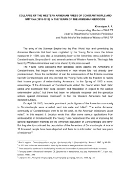 COLLAPSE OF THE WESTERN ARMENIAN PRESS OF