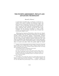 The Fourth Amendment, Privacy and Advancing Technology
