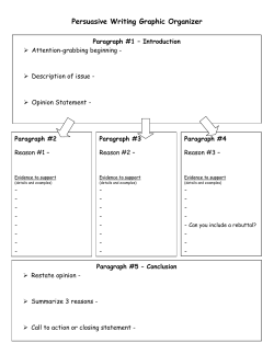 Persuasive Writing Graphic Organizer