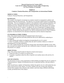 Catalysis, Chemical Reactions, an