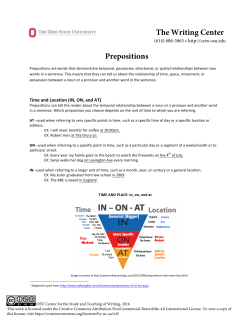 Prepositions - Center for the Study and Teaching of Writing