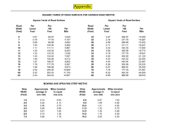 Highway Maintenance Tables and Conversion Factors