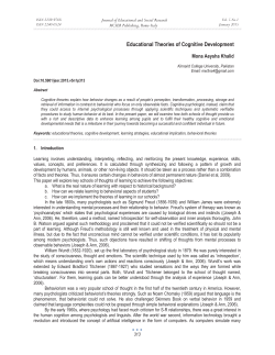 Educational Theories of Cognitive Development