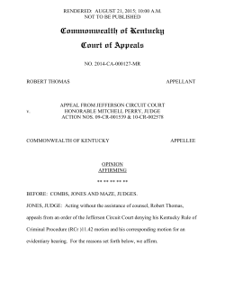 Commonwealth of Kentucky Court of Appeals