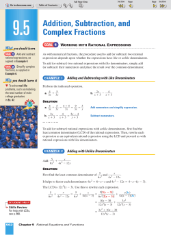 9.5 Addition, Subtraction, and Complex Fractions