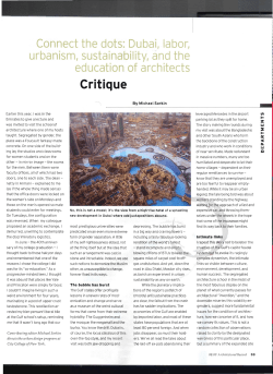 Connecting the Dots: Dubai, Labor, Urbanism, Sustainability, and