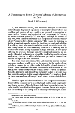 A Comment on "Some Uses and Abuses of Economics in Law"