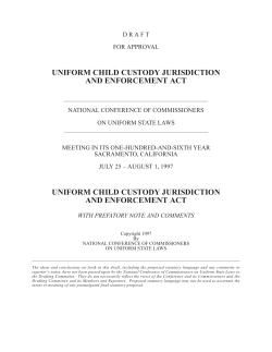 UNIFORM CHILD CUSTODY JURISDICTION AND ENFORCEMENT