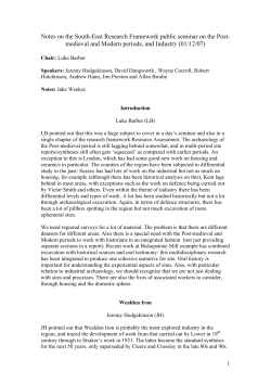 Post-Medieval and Modern