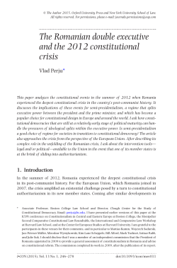 The Romanian double executive and the 2012 constitutional crisis