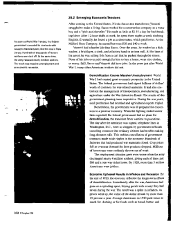 Tensions in the 1920s