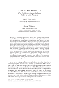 ATTENTION DEFICITS Why Politicians Ignore Defense Policy in
