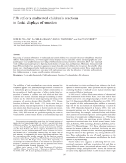 P3b reflects maltreated children`s reactions to facial displays of