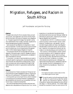 Migration, Refugees, and Racism in South Africa