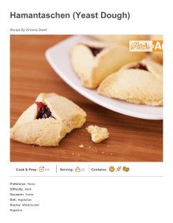 Hamantaschen (Yeast Dough)