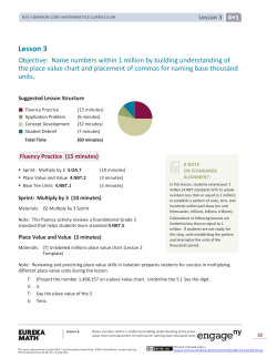 Grade 4 Mathematics Module 1, Topic A, Lesson 3