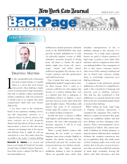 Legal Writing - Adams on Contract Drafting