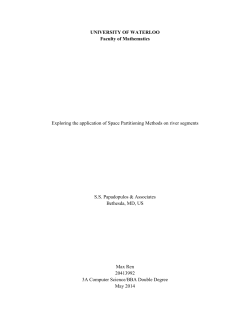 Paper submitted to the University of Waterloo