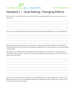 Time Management Handouts
