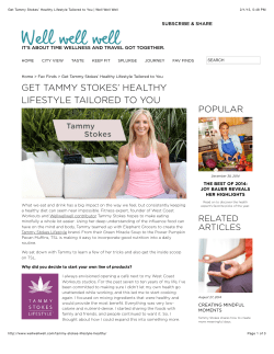 Get Tammy Stokes` Healthy Lifestyle Tailored to You | Well Well Well