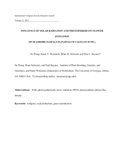 Influence of Solar Radiation and Photoperiod on Flower Initiation of