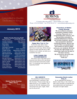 January 2013 - Robins Family Housing