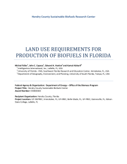 Land Use Requirements for Production of Biofuels in Florida