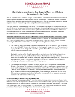 A Constitutional Amendment to Keep Corporate Money