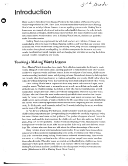 Teaehlng a Making Words Lesson