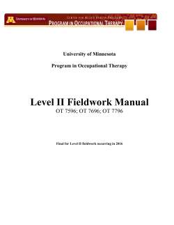 Fieldwork Student Manual - Center for Allied Health Programs