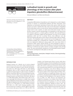 Latitudinal trends in growth and phenology of the invasive alien